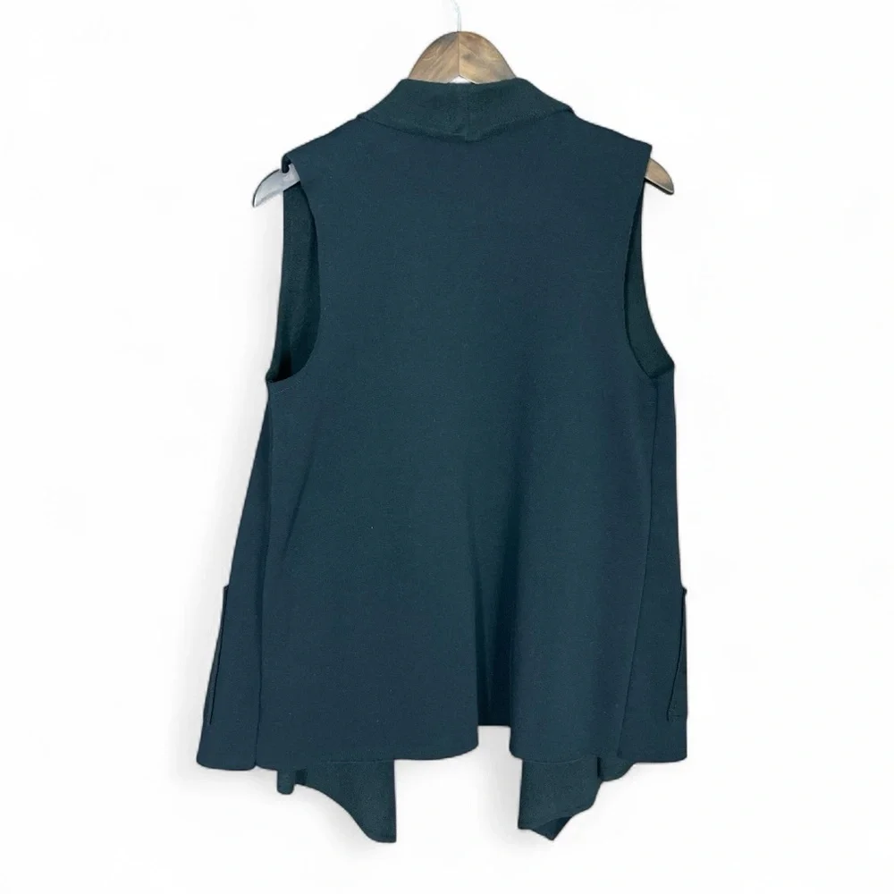Cable &‎ Gauge | Black Open Waterfall Front Sweater Vest Fleece Basics